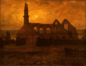 Lamentation Des Femmes De Camaret Autour De La Chapelle Brûlée De Roch — Charles Cottet