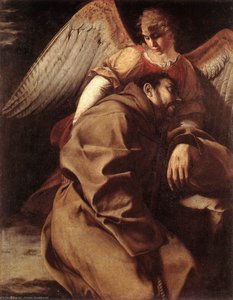 St Francis Supported By An Angel — Orazio Gentileschi
