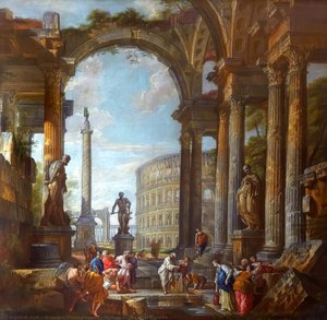 Roman Ruins With Figures — Giovanni Paolo Panini