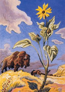 Sunflower And Buffalo — Thomas Hart Benton