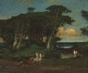 Maidens Bathing With Centaurs Watching — Elliott Daingerfield