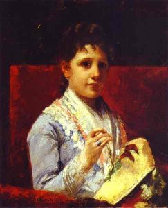 Mary Ellison Embroidering — Mary Stevenson Cassatt