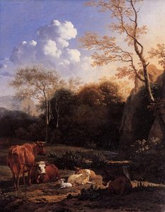 Cows And Sheep At A Stream — カレル・デュイハルディン