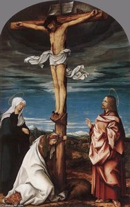 Crucifix With Mary, Mary Magdalen And St John The Evangelist — Hans Burgkmair