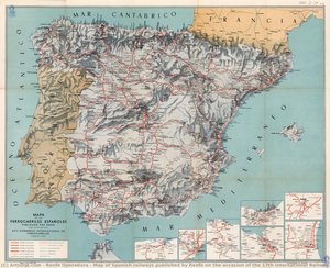 Map Of Spanish Railways Published By Renfe On The Occasion Of The 17th International Railway Congress — Renfe Operadora