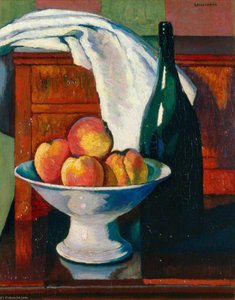 Still Life With Fruit And A Bottle — Edward Alexander Wadsworth