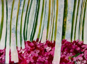 Pink Roses (triptych, Left Wing) — Caroline Hulse
