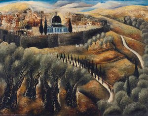 Jerusalem Seen From Mt. Scopus, (1927) — Reuven Rubin