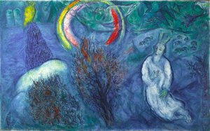 Moisés Con La Zarza Ardiente — Marc Chagall