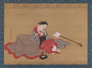 Courtesan With A Kitten — Nishikawa Sukenobu