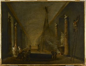 La Grande Galería Del Louvre En Curso De Restauración Vers 1798, 1799 — Hubert Robert