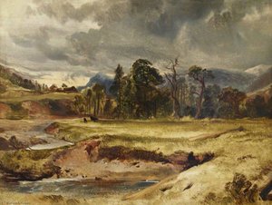 Scottish River Scene With Cattle In A Meadow — Sir Edwin Henry Landseer