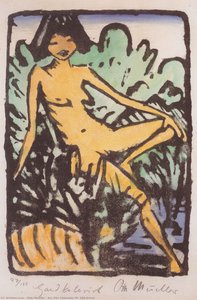 Am Ufer Sitzendes Mädchen — Otto Mueller