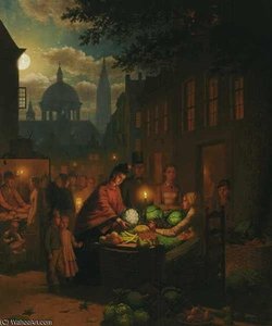 The Vegetable Market At Night — 约翰·蒙格斯·卡尔弗豪斯