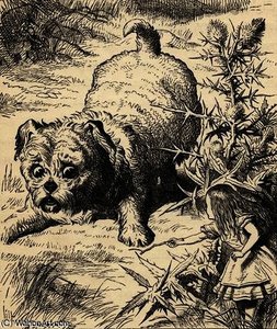 Alice Shrinks And Meets The Puppy — Sir John Tenniel