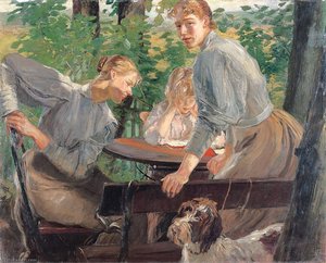 The Daughters Of The Artist In The Garden — Fritz Von Uhde