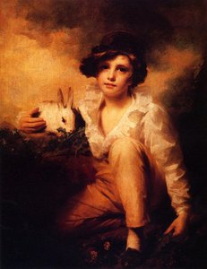 Boy And Rabbit — Henry Raeburn Dobson
