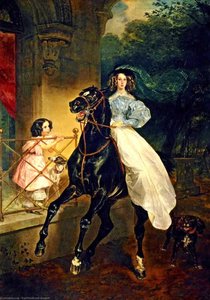 Rider. Portrait Of Giovanina And Amacilia Pacini, The Foster Children Of Countess Yu. P. Samoilova — Karl Pavlovich Brulloff
