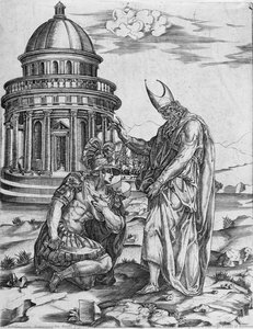 Alexander The Great Kneeling Before The High Priest Of Ammon — Francesco De Rossi (francesco Salviati) (cecchino)