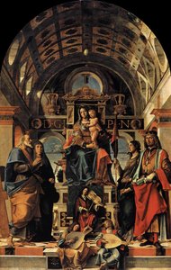Madonna And Child Enthroned With Saints — Bartolomeo Montagna