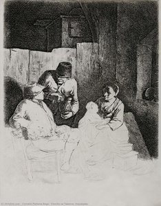 Família Na Taberna (inacabada) — Cornelis Pietersz Bega
