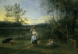 Paysage Avec Figures Ou Les Deux Fillettes — Jan Siberechts