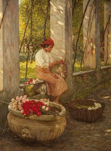 A Ligurian Flower Girl — Henry Herbert La Thangue