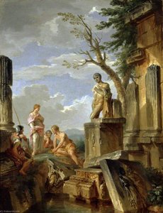 Ruins With A Sibyl And Other Figures — Giovanni Paolo Panini
