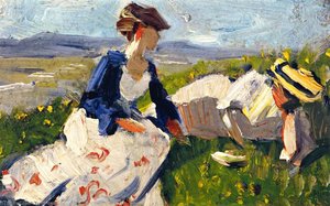 Zwei Frauen Auf Einer Anhöhe, Skizze — Franz Marc
