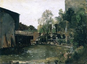 Mill Weir In Plankenberg — Emil Jacob Schindler