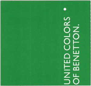 Benetton Unisex Jacket Price Tag\n\n[front View With Green Logo] — Massimo Vignelli, Vignelli Associates
