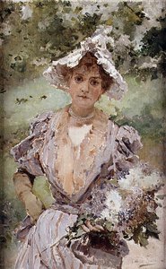 Dama Con Flores — Emilio Sala Y Frances