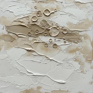 Ethereal Monolith: A Sculptural Study in Ivory Impasto and Organic Textures