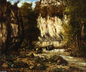 River And Cliff — Gustave Courbet