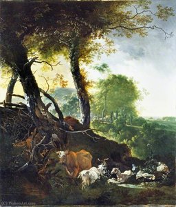 Landscape With Animals — Adam Pynacker