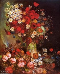 Ваза З Маками, Волошками, Півоніями Та Хризантемами — Vincent Willem Van Gogh
