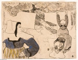 Femmes Étendant Du Linge — Émile Bernard