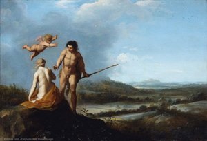Nymph And Shepherd In Landscape — Cornelis Van Poelenburch