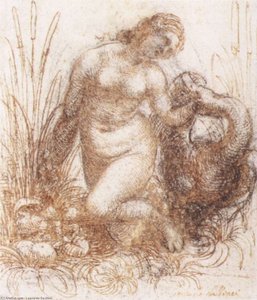 Étude Pour Une Femme Agenouillée — Léonard De Vinci