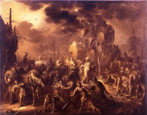 Moses Striking The Rock — Adriaen Pietersz Van De Venne