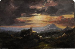 Mountainous Landscape At Sunset — James Francis Danby