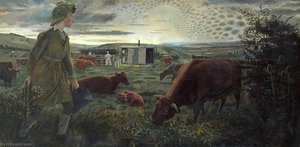 A Land Girl And The Bail Bull — Evelyn Mary Dunbar