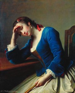Young Woman With A Fan — Pietro Antonio Rotari