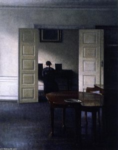 Interior With Ida Playing The Piano — Vilhelm (hammershøi)hammershoi