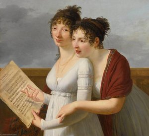 Portrait Of Two Elegantly Dressed Ladies — Robert Jacques François Lefèvre