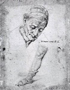 Studies Of An Old Woman's Face And A Leg — Antonio Campi
