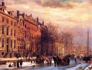 View On Heerengracht In Amsterdam — Cornelis Springer