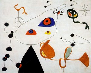 Mujer Y Pájaro En La Noche — Joan Miró