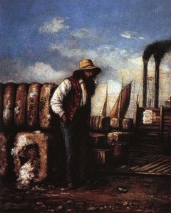 White Man With Cotton Bales On Docks — William Aiken Walker