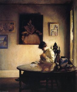 A Girl Crocheting — Edmund Charles Tarbell